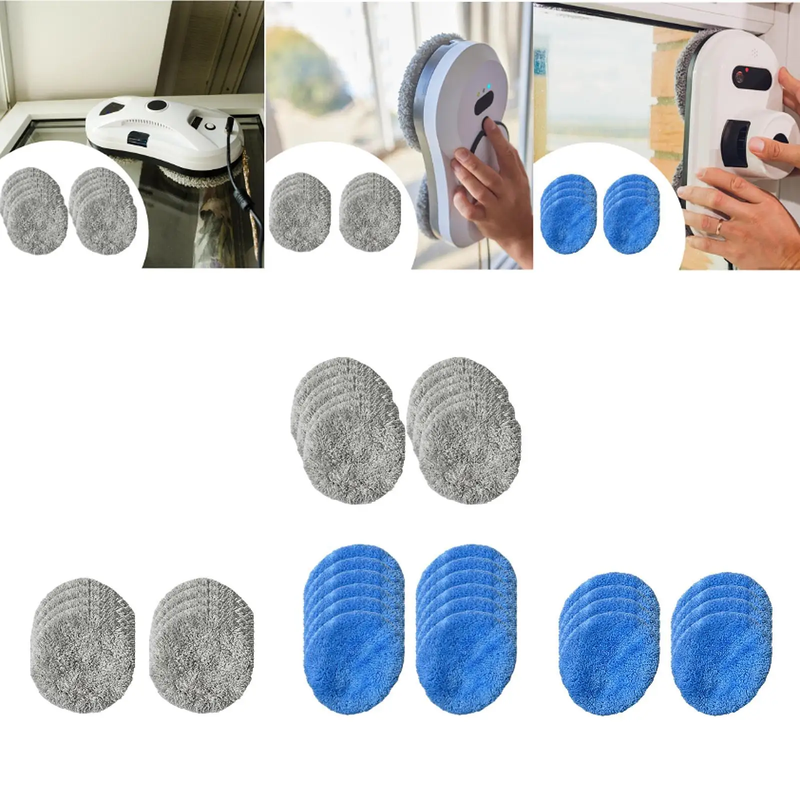 

12 Pieces Replacement Pads for Window Cleaning Robot,Microfiber Cloth,Cleaning Cloth Easy to Clean Home Reusable Cleaning Pad