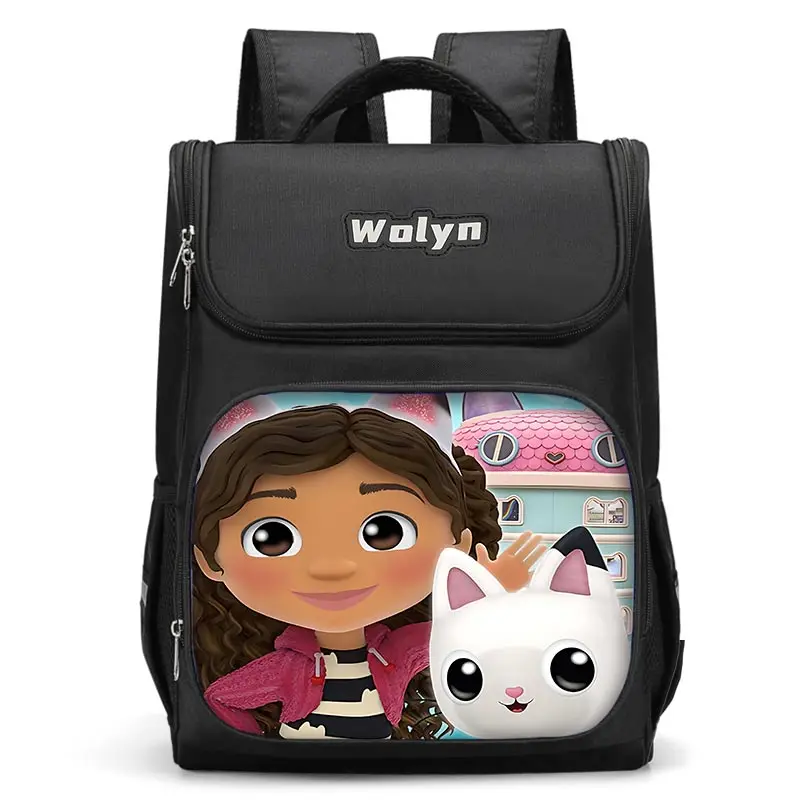 Casa de muñecas de dibujos animados de Gabby, mochila grande para niños, mochila escolar para niños y niñas, mochila de viaje duradera con múltiples compartimentos