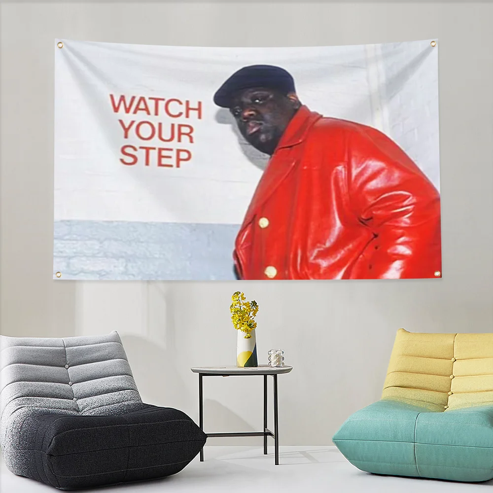 Rapper Notorious Big Wall Hanging Tapestry Home Decoration Flags for Bedrooms Wallart Decor Outdoor Hip Hop Flag to Hang