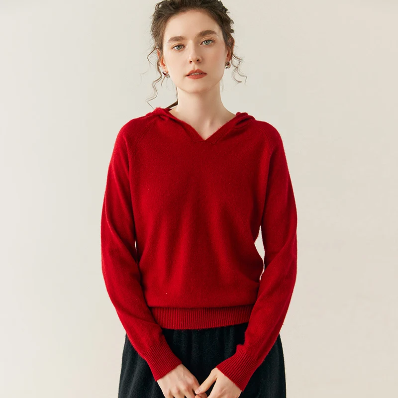 Choice High Quality 100% Cashmere Sweater Women Winter Soft Warm Solid Hoodie Pullover Cashmere Knitwear New Fashion Tops