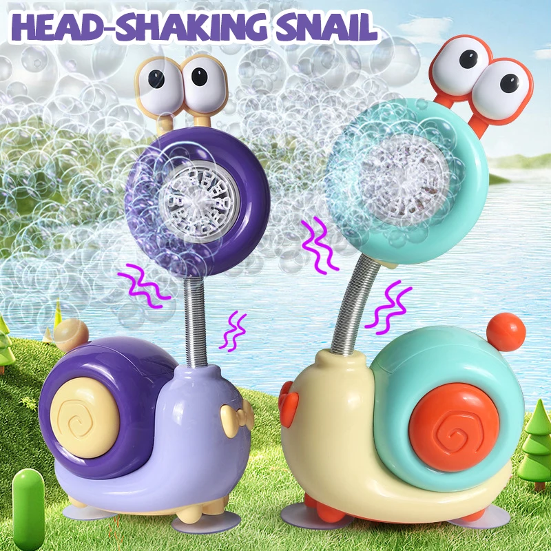 

Automatic Bubble Machine Cute Cartoon Snail Electric Soap Bubble Maker 20 Holes Bubble Blower Outdoor Toys for Boys Girls Gift
