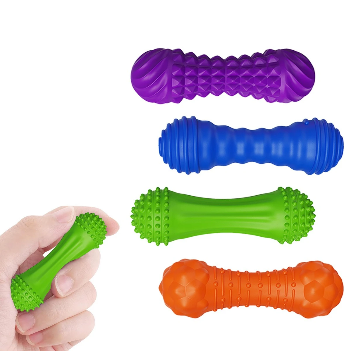Spiky Sensory Hand Roller Fidget Toy Set Textured Grip Squeeze Roller for Kids Children, Random Color and Style