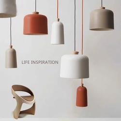 Nordic Pendant Light Led Simplicity Chandelier Restaurant Bar Style Hanging Bedroom Bedside Cafe Macaron Interior Decor Light