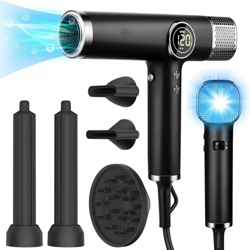 110000   Secador de pelo iónico negativo con Motor sin escobillas de alta velocidad RPM para secado rápido, secador de pelo con control térmico de poco ruido