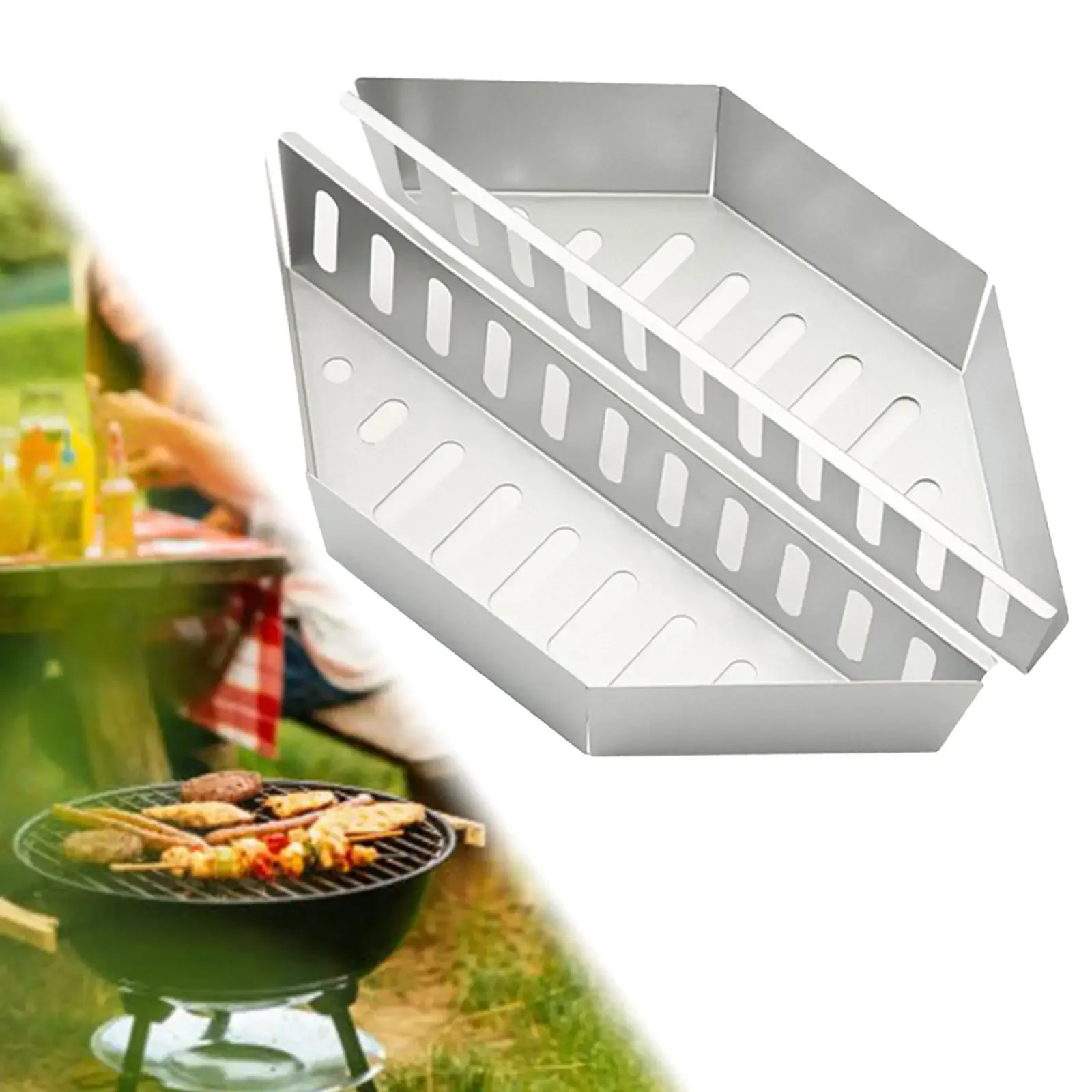 2Pcs Charcoal Baskets BBQ Tool Lightweight Heavy Duty Grilling Tray Barbecue Baskets  Grilling Outdoor Picnic Camping Travel