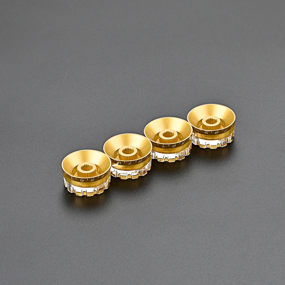 

4 Pcs Practical Instrument Accessories Guitar Knob Electric Volume and Tone Control Major Bass Yellow Plastic Knobs