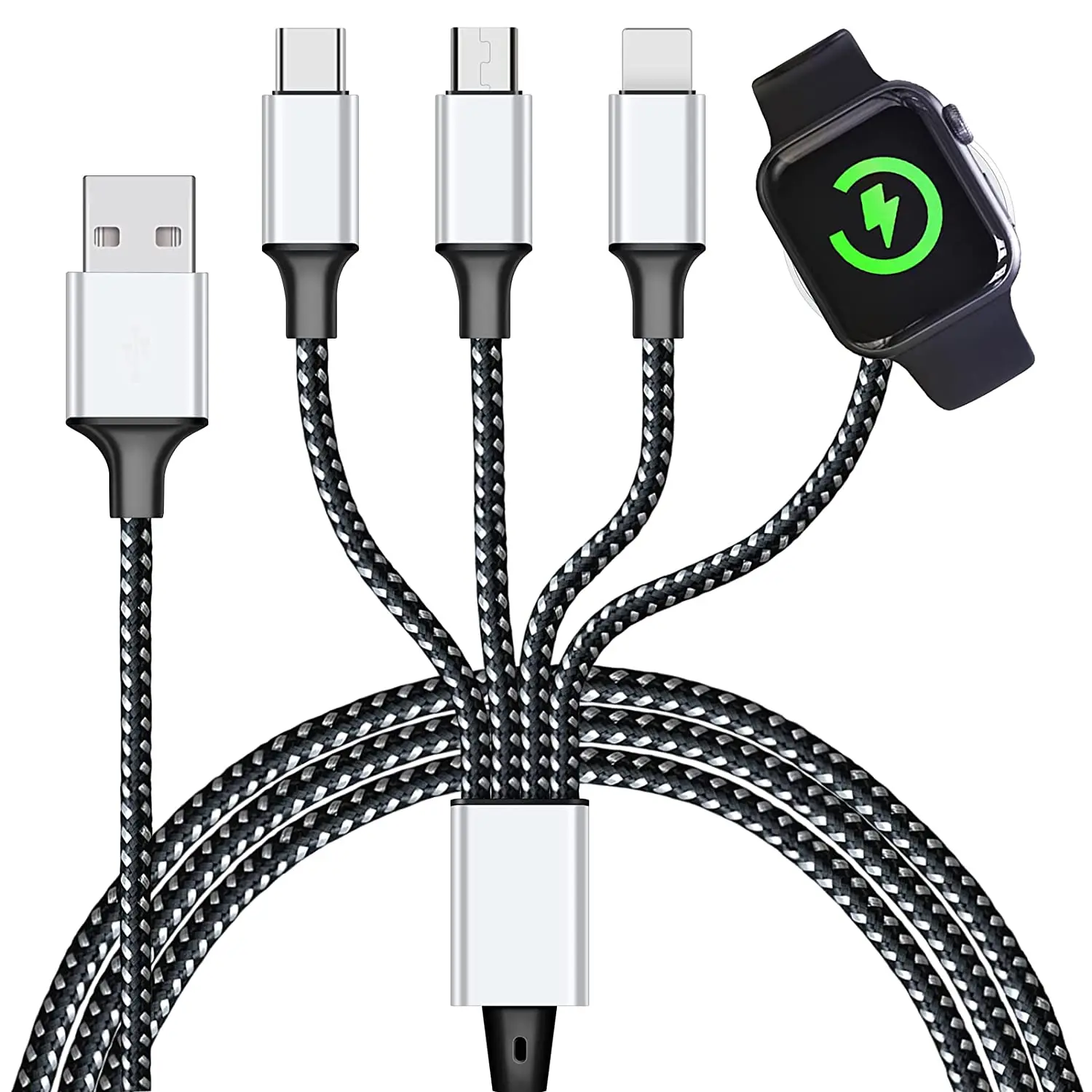 4 in 1/2 Watch & Phone Charger Cable USB & USB C Magnetic Magnetic Charger for iPhone 14 Pro Max/13/12 for Xiaomi Charger Cable