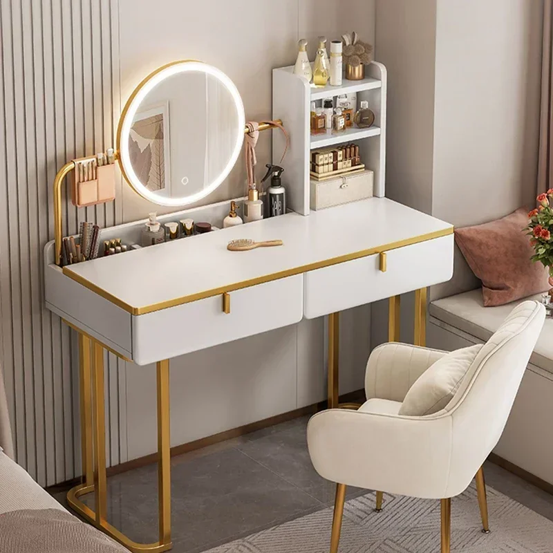 

European Luxury Dressing Table White Makeup Charm Cabinet Dressing Table Salon Multifunctional Aparadores Bedroom Furniture