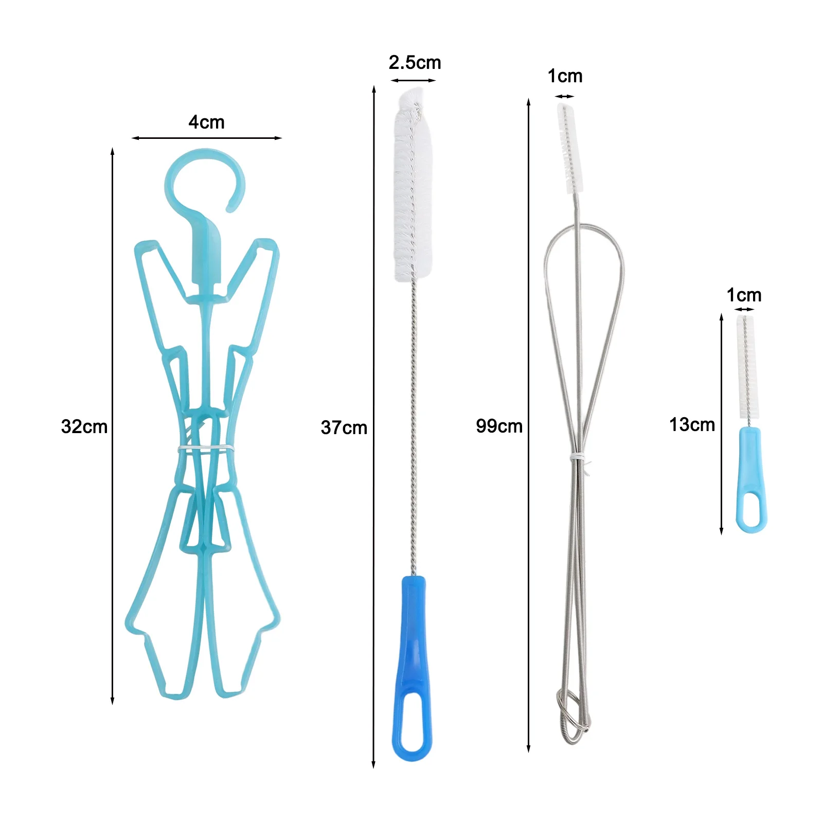 4pcs Water Reservoir Cleaning Set With Long Tube Brush And Drying Hanger For Hydration Packs Stainless Steel Bristles For Outdoo