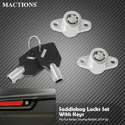 Motorbike Hard Saddlebag Chrome Locks & Black Keys For Harley Touring Road King Street Electra Glide 2014-2017 2018