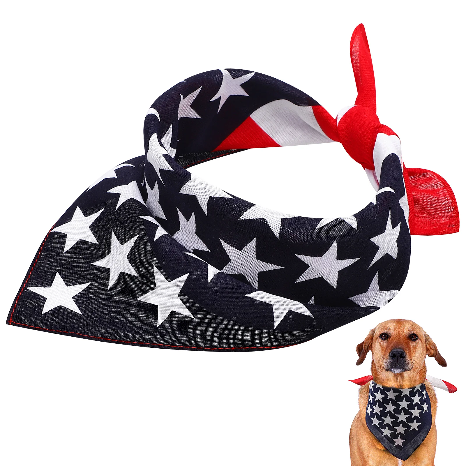 

Pet Neck Scarf with American Flag Print Triangle Dog Bib for Daily Wear Or Party Use Soft Comfortable Dress Up Collar for Small
