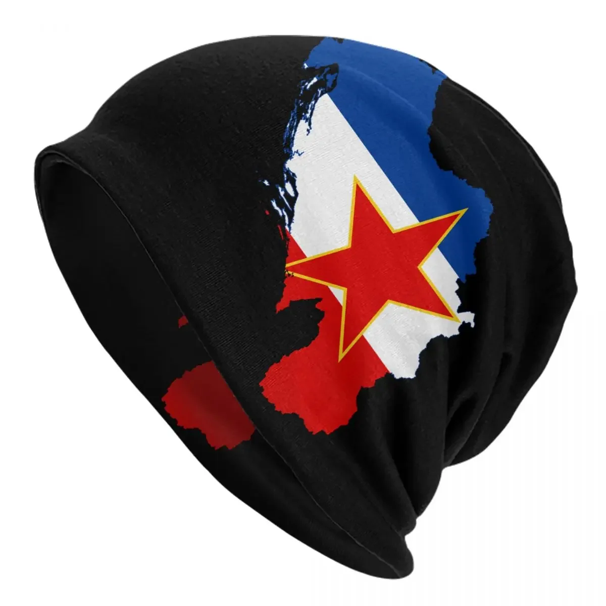 Yugoslavia Flag Map Beanie Cap Unisex Winter Warm Bonnet Homme Knitting Hats Outdoor Ski Skullies Beanies Caps For Men Women