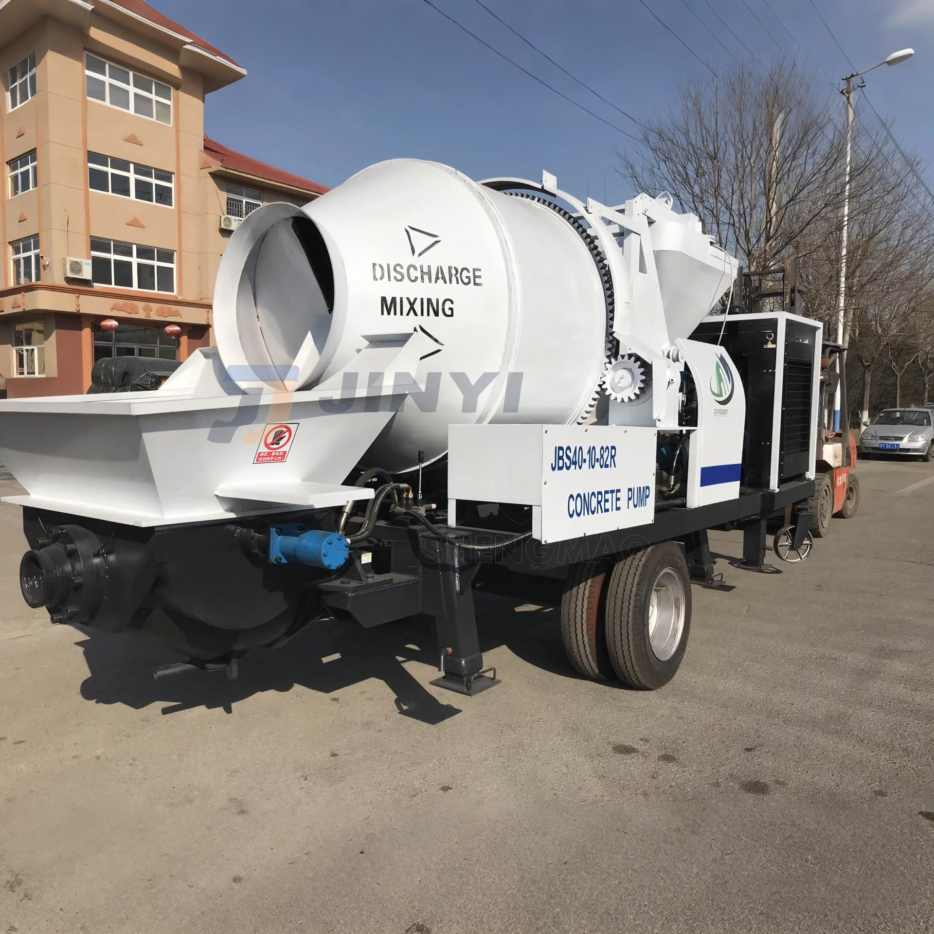Diesel Concrete Mixer Pump Motor Integrated Pumping System Fully Hydraulic High Capacity 150m Vertical Reach 1