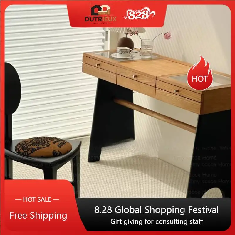 Modern Storage Dresser Drawers Aesthetic Desings Kawaii Mirror Dressing Table Makeup White Coiffeuse De Chambre Home Furniture