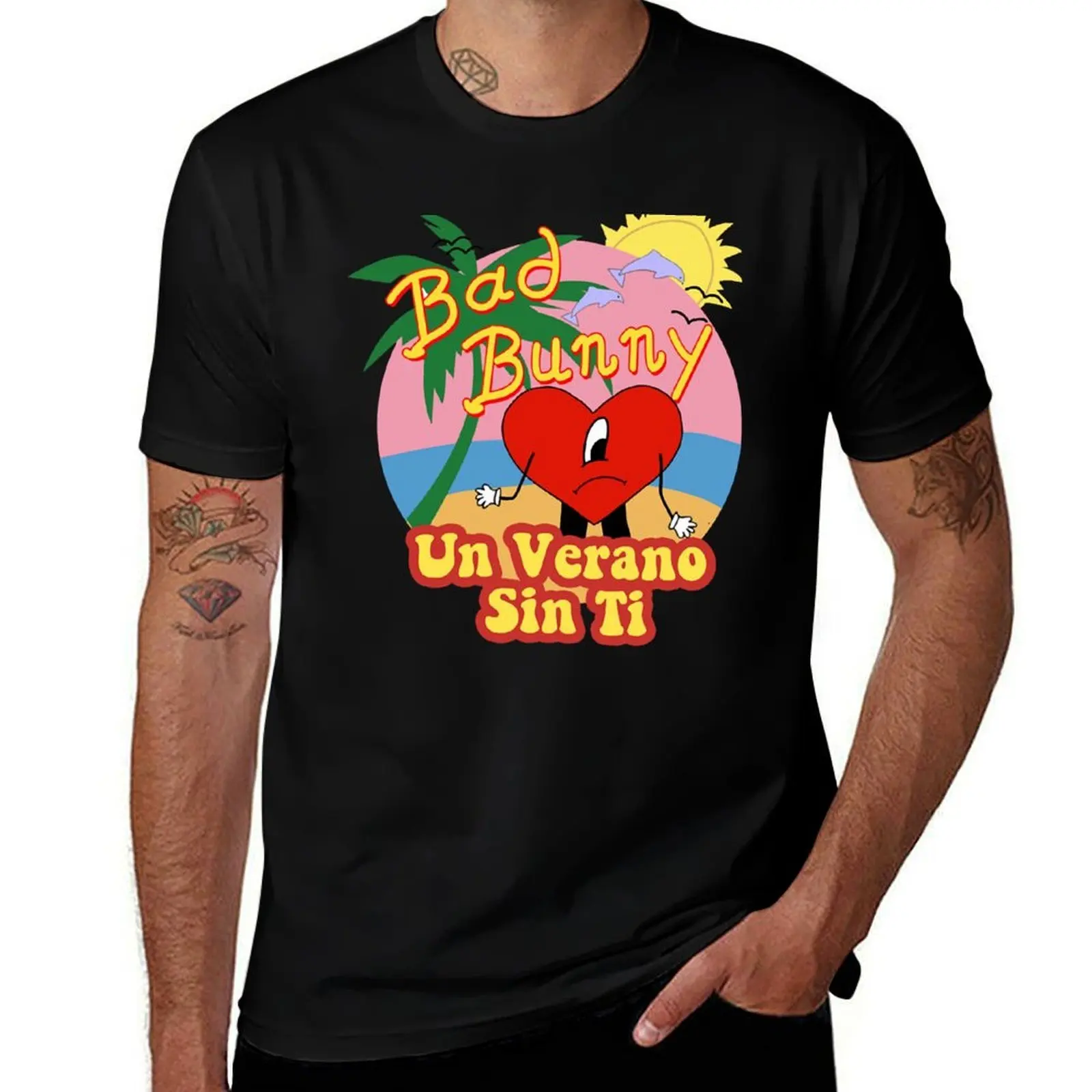 Bunny Un Verano Sin Ti Heart Worlds Hottest Tour T-Shirt Plus Size Non-Shrink T-Shirt