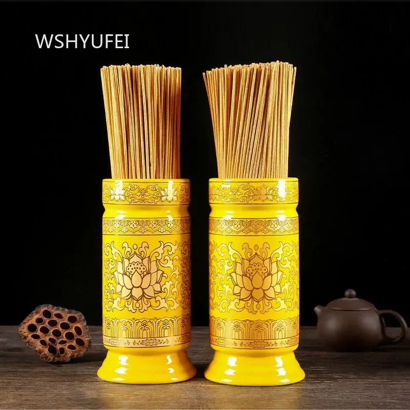 Ceramics Incense Bucket Traditional Buddhism Ornaments Buddha Hall Offer Table Accessories Home Creativity Desktop Flower Vase