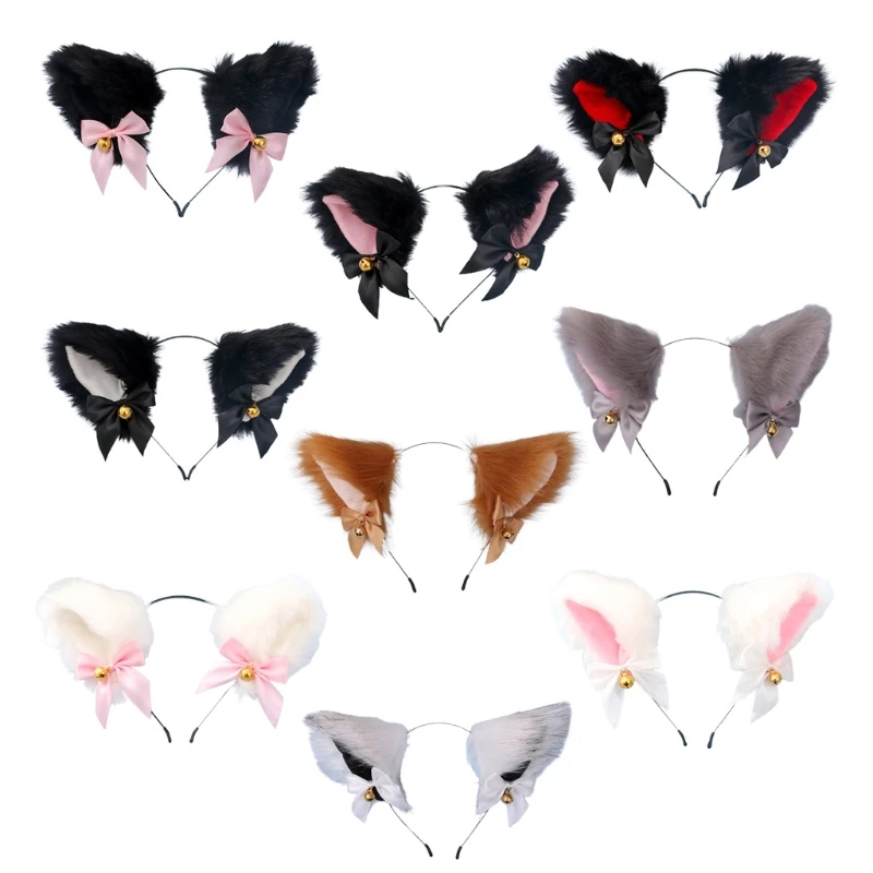 

for Cat Ears Headband Anime Plush Furry Hair Hoop for Halloween Cosplay Par