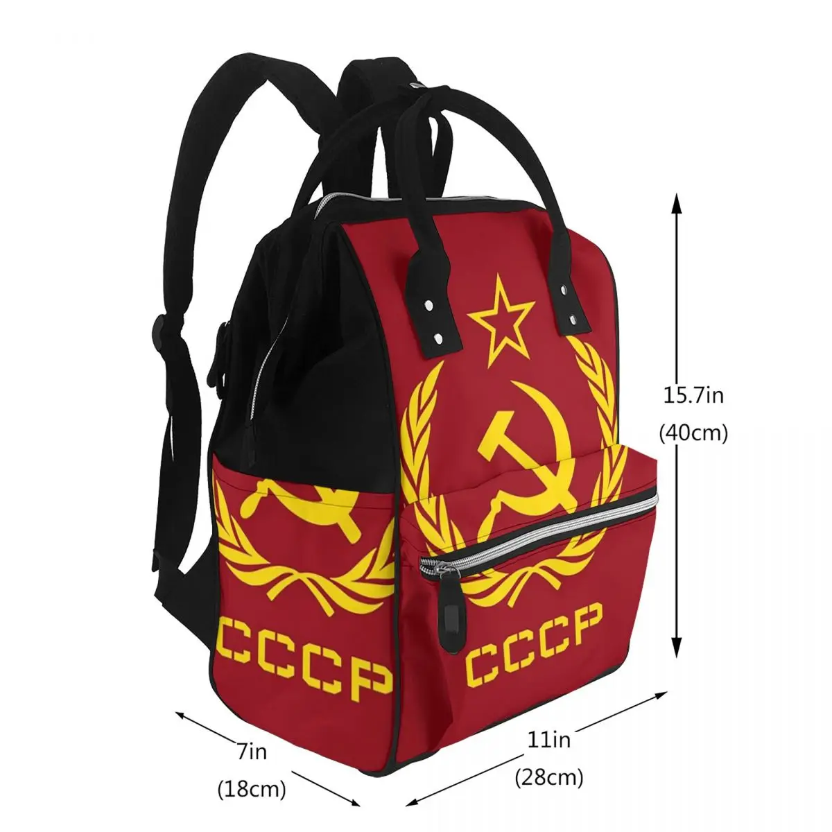 Russian USSR Soviet Union Hammer And Sickle CCCP Communist Student Backpack School Bag for Men Women Bookbag Shoulder Bags