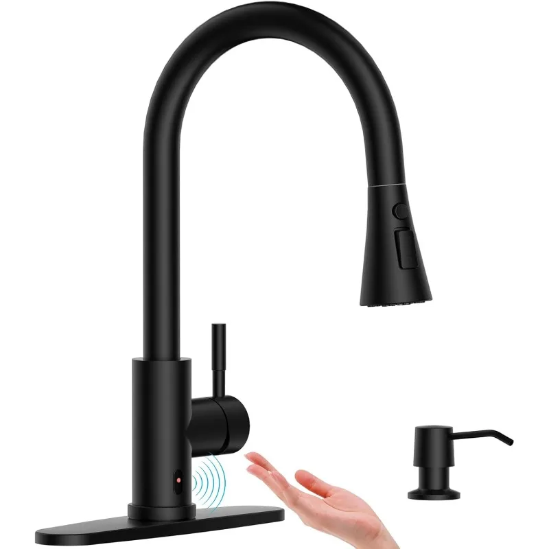 Touchless Kitchen Faucet Sprayer 3 Modes, Activated Motion Sensor Faucets for Kitchen Sink, S304 Stainless Steel