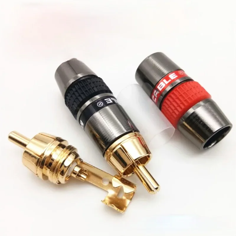 Rca Koorts Niveau Audiosignaalkabel Lotus Rca Plug-In Socket Koper Vergulde Rca Gelaste Verbinding