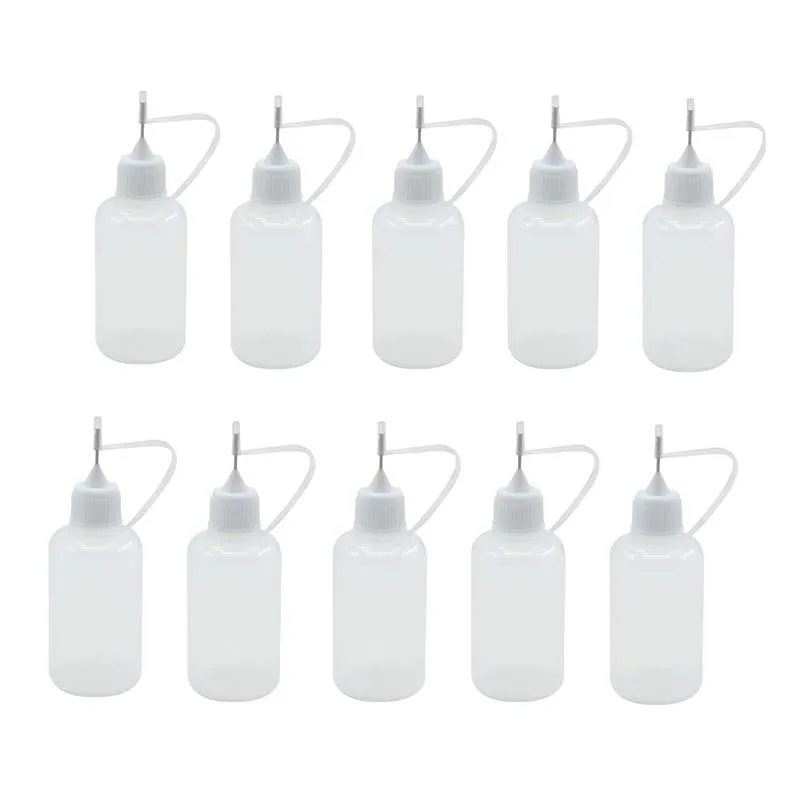 

10pcs 30ml Empty Dropper Bottle Needle Tip Squeeze Containers Glue Applicator Bottle DIY Quilling Tool