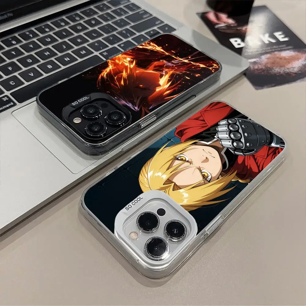 

Fullmetal Edward Elric Phone Case for iPhone 17 16 15 14 13 12 11 X XR XS 8 7 Pro Max Plus Translucent Colour Protective Cover