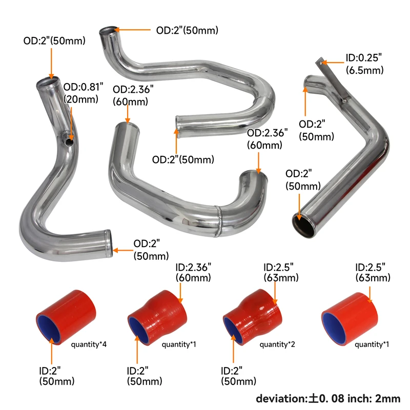 Upgrade Front Mount Intercooler Piping Fits for VW Jetta Golf MK4 1.8L Turbo 98-05 Red/Blue/Black