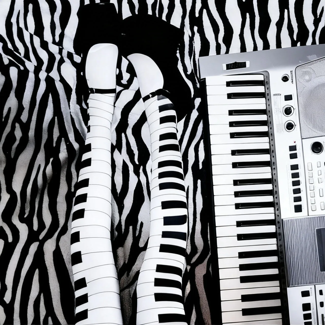 2000s Emo girl Y2K style white graffiti letter print slim fit long socks Harajuku thigh high socks cosplay cute socks Kawaii