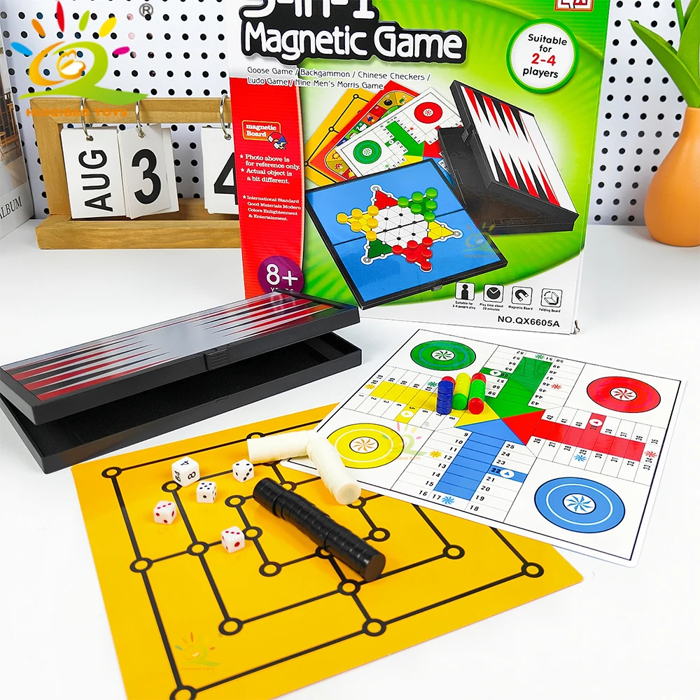 Nuovo gioco da tavolo magnetico 5 in 1 Giocattoli da tavolo Design a doppia faccia Cinque giochi Giochi di società Giochi sociali Giocattoli Regali per bambini adulti