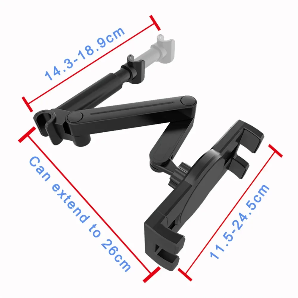 13 Inch Tablet Car Headrest Back Seat Holder 360 Rotate Large Size Clip Mount Longe Arm Universal 4-13 inch Phone Tablet Stand