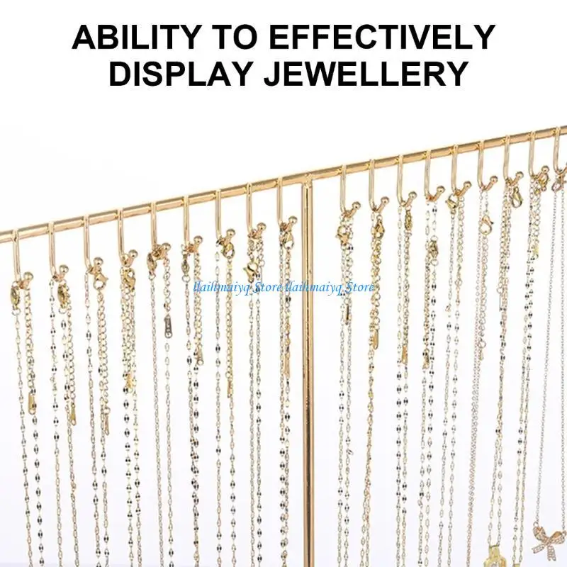 

573B Универсальная железная стойка для ожерелья, прочные деревянные полки для витрин ювелирного магазина
