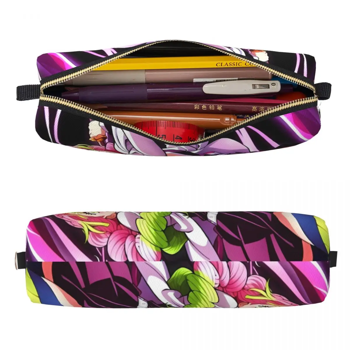 Estuche para lápices Hashira Mitsuri Kanroji, caja de lápices Demon Slayer, caja de bolígrafos para estudiantes, bolsa de gran capacidad, accesorios de suministros escolares