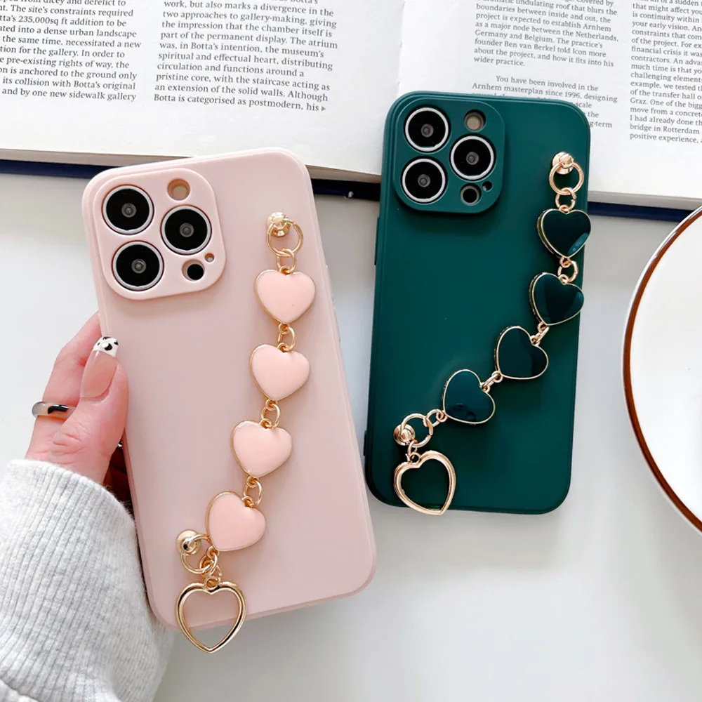 Soft Silicone Phone Case For Xiaomi Redmi Note 11 10 9 Pro 10s 9s 8 7 Pro 10 9 9A Poco X3 Mi 11T 11 Lite Chain Bracelet Cover