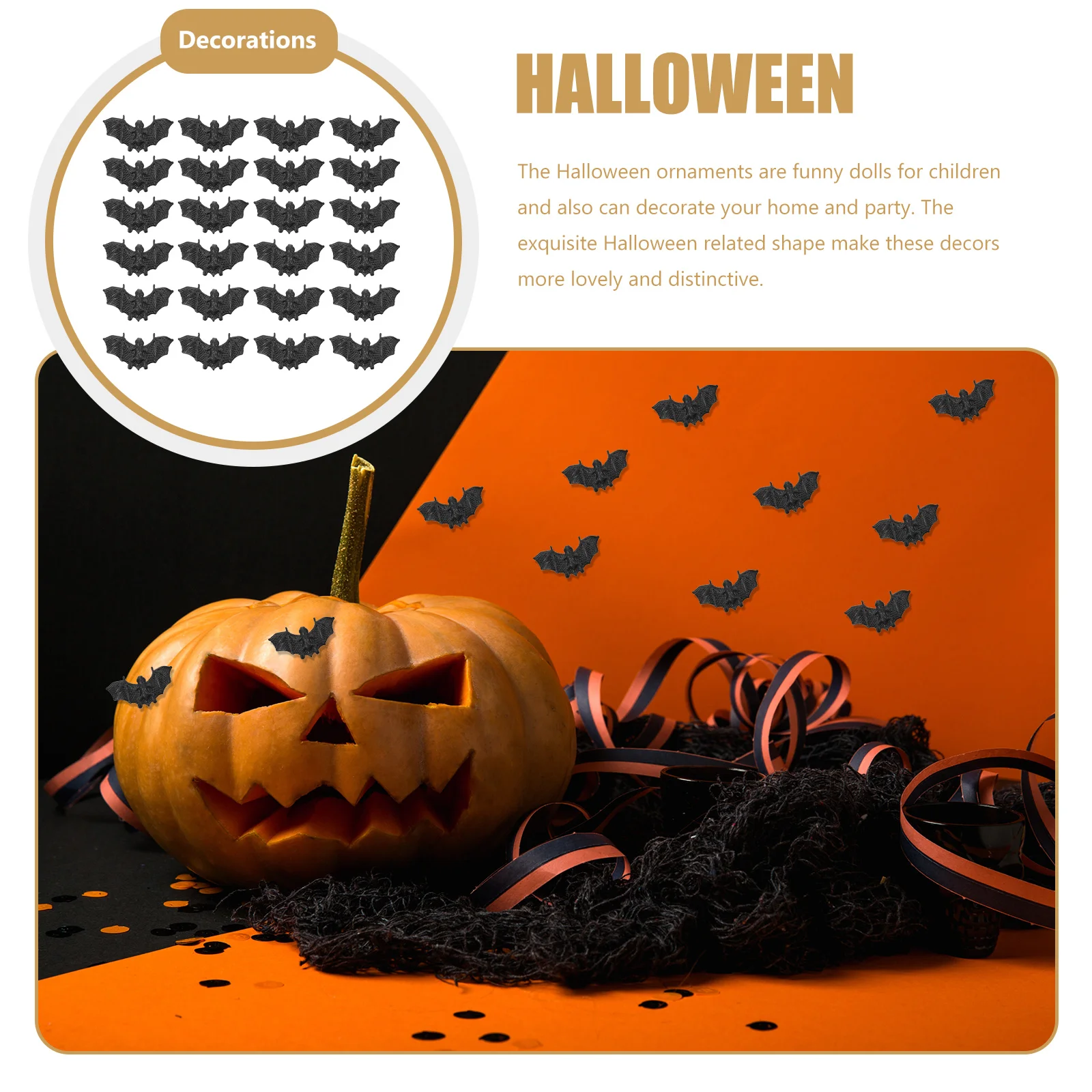 100 Pcs Mini Bat Lovely Toy Halloween Decor Wear-resistant Multi-function Toys Portable Decorations Household Adorable Supply