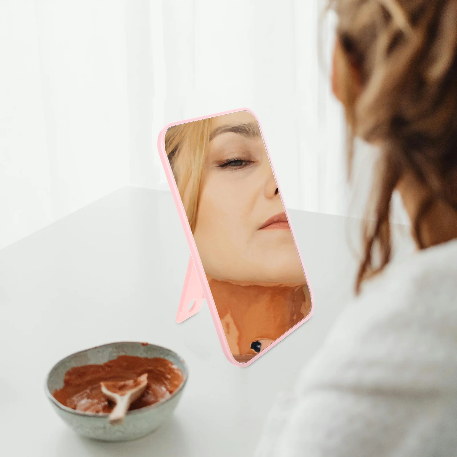 Compact Makeup Mirror Portable Foldable Design High Definition Reflection Travel Desk Mirror for Women Daily Use