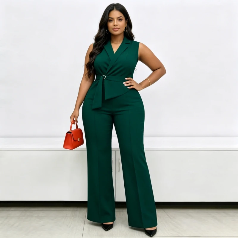 

Jumpsuits Women One Piece Sleeveless Wide Leg Long Pants Lace Up Tight Waist Rompers Y2k Streetwear Jumpsuit Work 2026 Spring