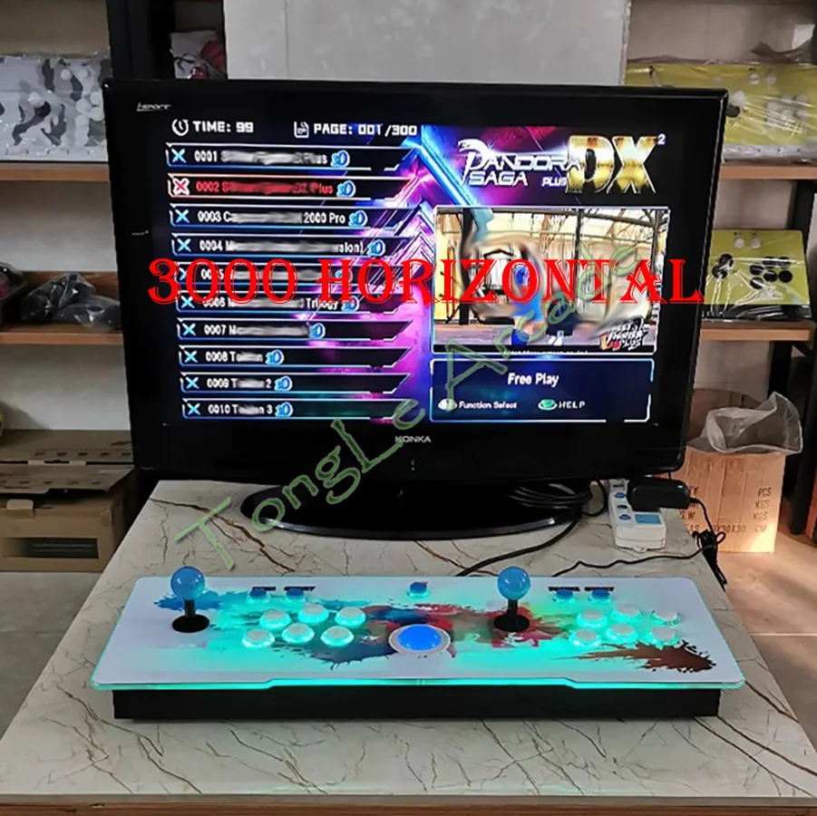 Pandora DX LED Trackball Arcade Game Console, Joystick 2 Players, Retro 3D Box, Switchable, Horizontal, Vertical, 3000+516 Games