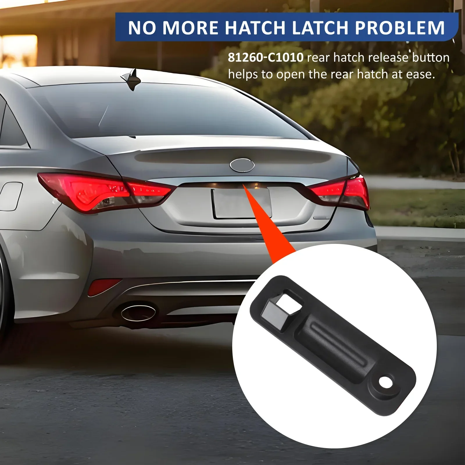 

CNSPEED Black Trunk Lid Lock Handle Housing for Hyundai Sonata 2015-2017 81260-C1010 Car Tailgate Trunk Switch Replacement Parts