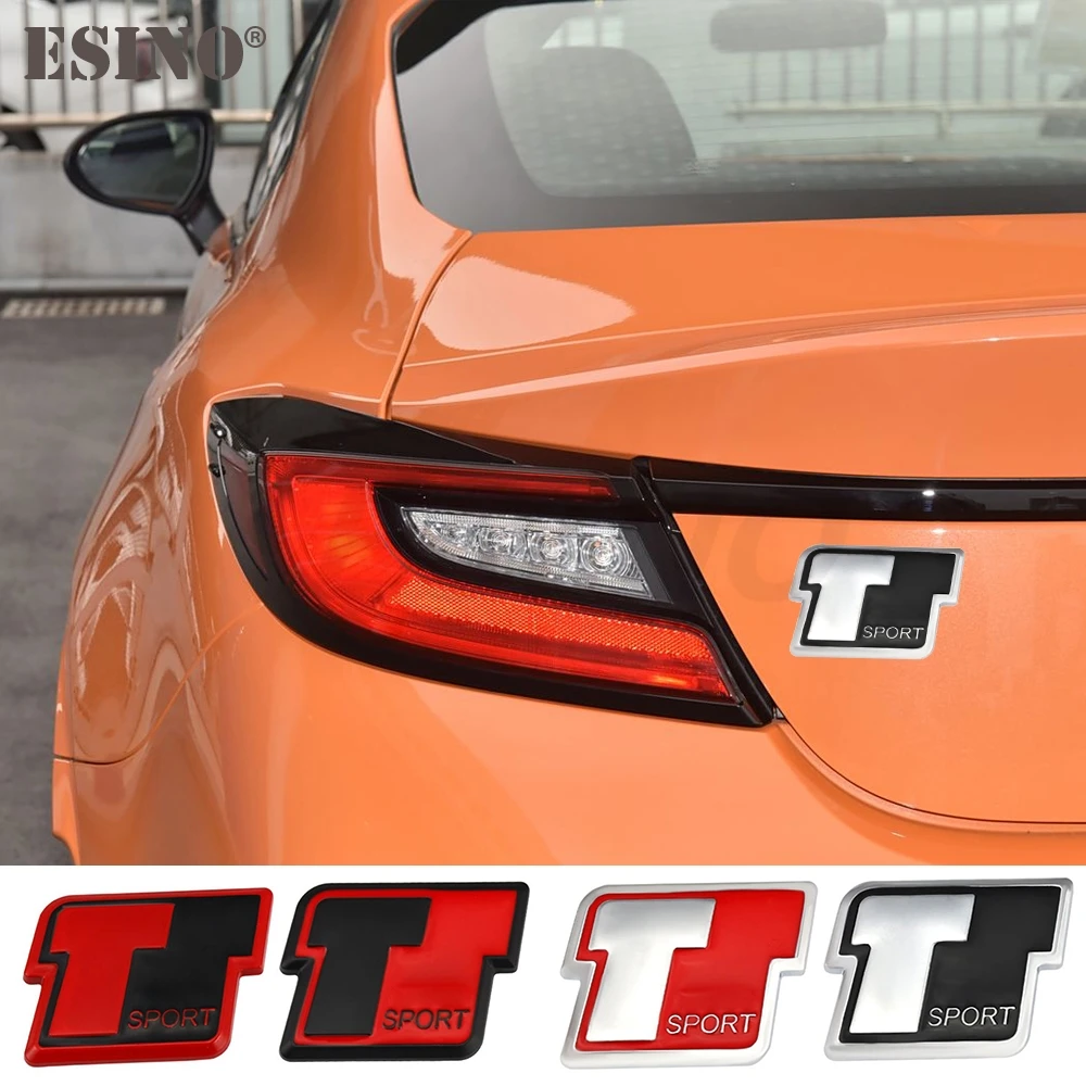 Car Styling T Sport 3D Metal Zinc Alloy Car Badge Body Fender Rear Trunk Adhesive Decal Emblem for Toyota Corolla RAV4 Prado