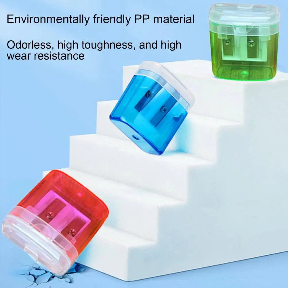 مبراة أقلام رصاص متعددة الاستخدامات، مبراة أقلام رصاص ذات فتحة مزدوجة مع صندوق تخزين للأطفال في المكتب المنزلي بكفاءة