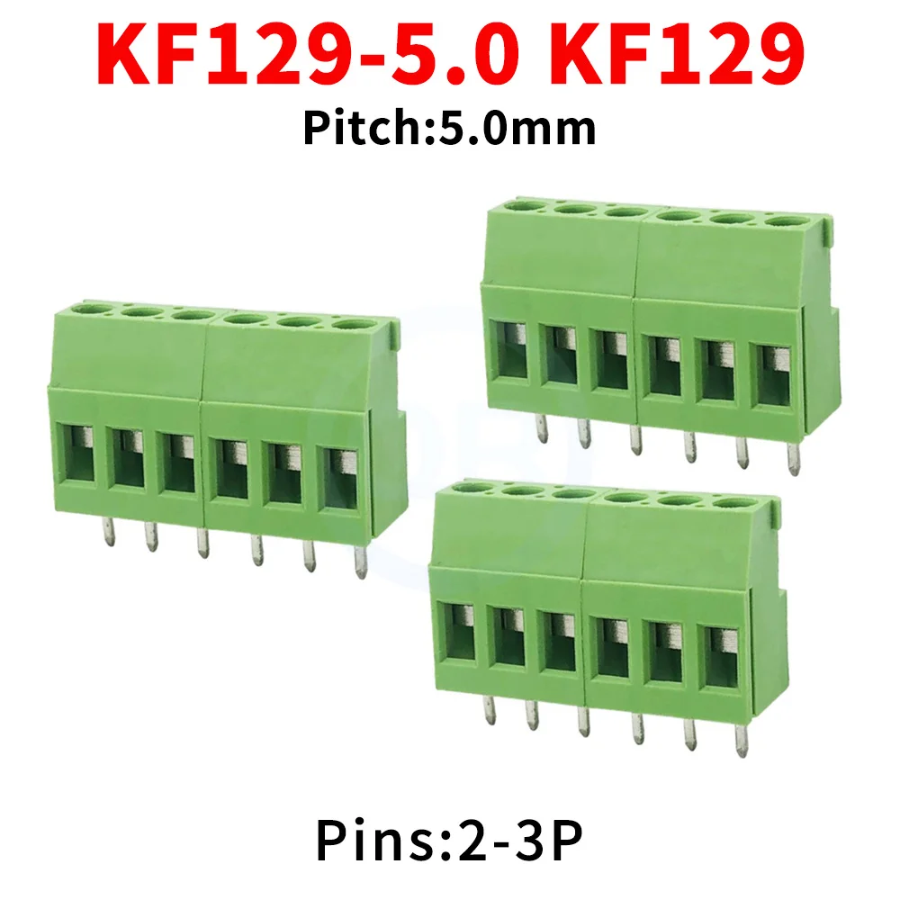 

(10 pcs) KF129-5.0 Terminal Block KF129 2P 3P Pitch 5.0MM Splicable Post Screw 300V/25A 2-3Pin