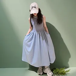 Baby Outfits Dress Girls Long Black Dresses Summer Dress Kids Clothes Sleeveless Kids Princess Costumes 6 8 9 10 11 12 13 Years