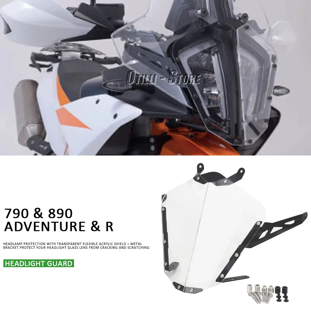 

890 ADVENTURE R 2023 2024 New Motorcycle Headlight Protector Acrylic Light Lamp Cover Transparent For 790 Adventure R 2025
