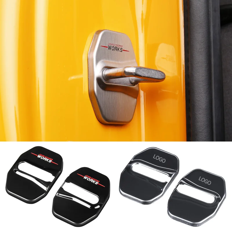 2pcs Car Door Lock Cover For MINI COOPER R55/R56/R57/R58/R59/R60/R61/F54/F55/F56/F57/F60 Anti Rust Protective Trim Accessories