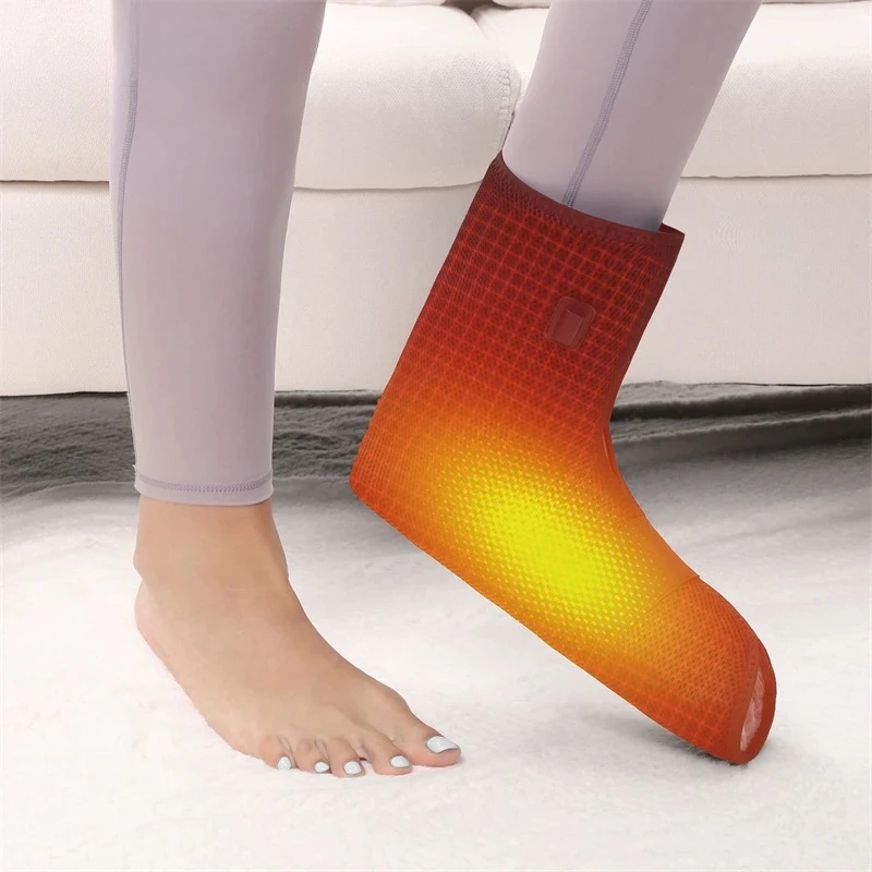 Electric Heated Foot Massager Brace 3 Gear Vibration Massage Winter Foot Warmer Foot Muscle Relaxation Adjustable Size
