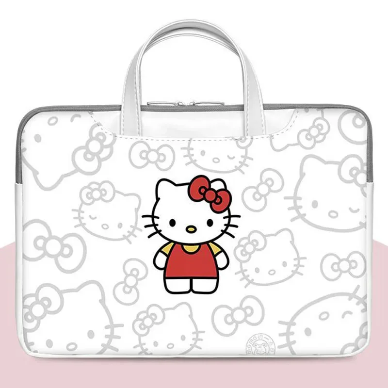 Anime Sanrio Hello Kittys12 13 14 Inch Computer Bags Cute Cartoon Pink Girl Heart Student Large Capacity PU File Bag Girls Gifts