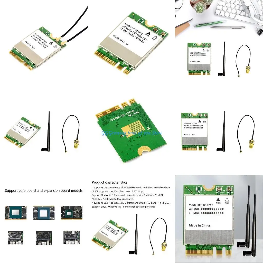 H9EB RTL8822 Kartu Jaringan WiFi 5 2.4G/5GHz dengan BT5.0 Tingkat Lanjut Cepat dan Stabil untuk Jaringan Rumah dan Kantor
