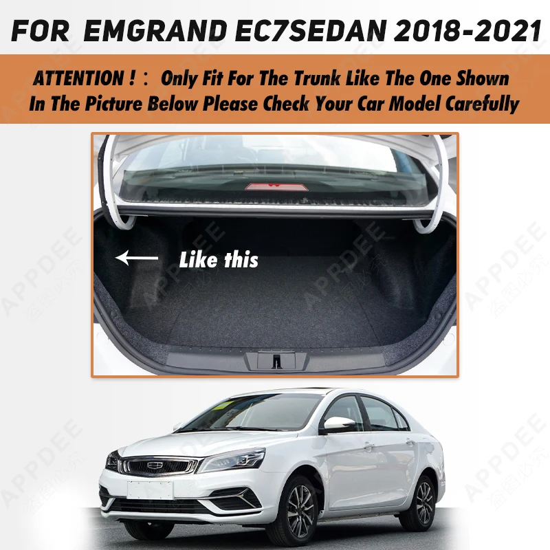 Auto Full Coverage Trunk Mat For GEELY Emgrand EC7 2018-2021 20 19 Car Boot Cover Pad Cargo Liner Interior Protector Accessories