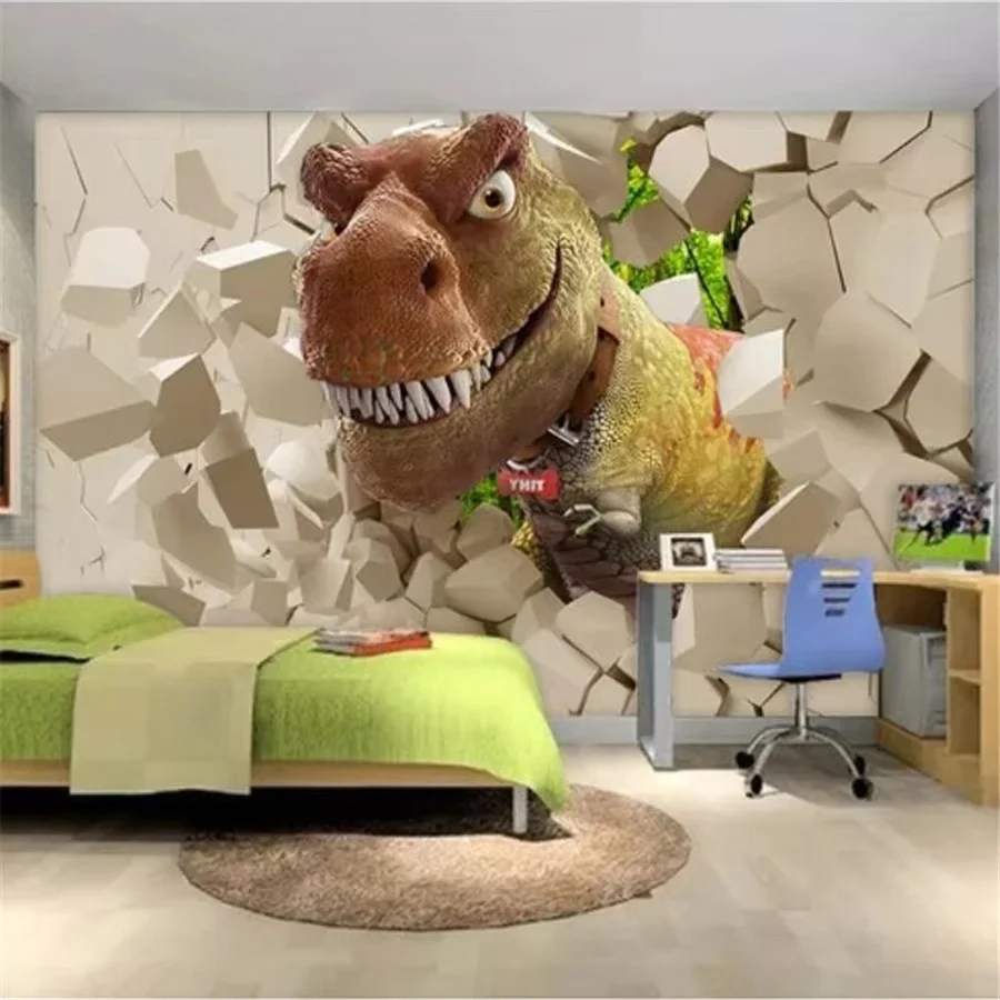 Custom wallpaper 3d mural dinosaur stereo children's room cartoon animal bedroom papier peint background elk wallpaper home deco