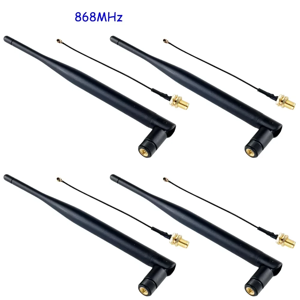 868 MHz/915 MHz 5 dBi omnidirektionaler LoRa-Antennenstecker mit Kabel für LoRaWAN Meshtastic (1/2/4 Stück)